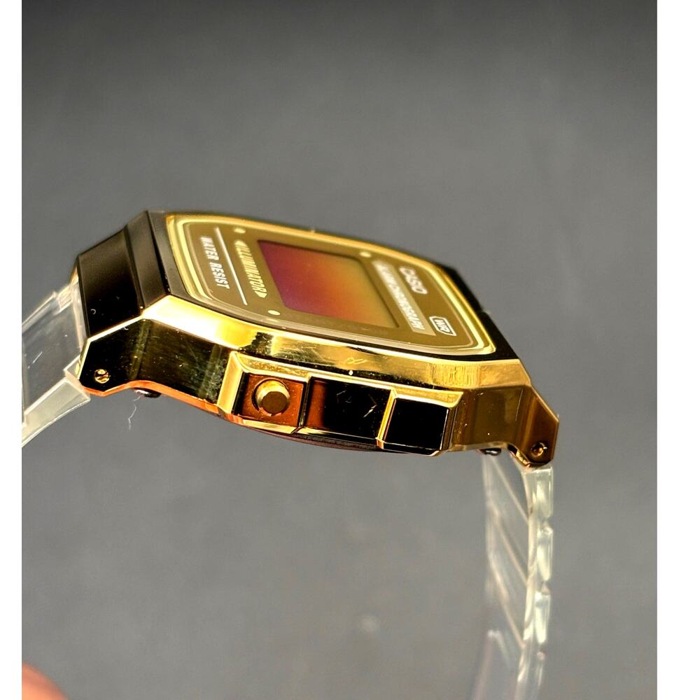 LWS Golden Hour Casio A168XE Vintage Collection Clear Strap Digital 
Mod Watch - Picture 10 of 17